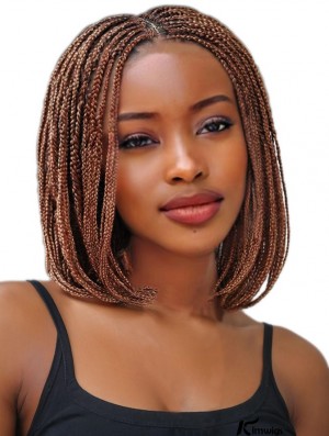 Knotless Box Braided Wig with Braided Hair - Synthetic Brown Bob Style for African American Women