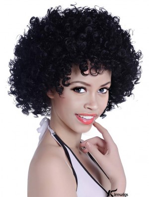 Women’s Short Kinky Curly Afro Synthetic Wig - Heat Resistant, Perfect for Parties, Cosplay, and Funny Costumes