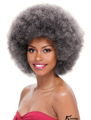 Effortless Grey Curly Afro Wig - Glue-Free, Instantly Ready, featuring Plush, Bouncy, and Soft Lifelike Synthetic Hair