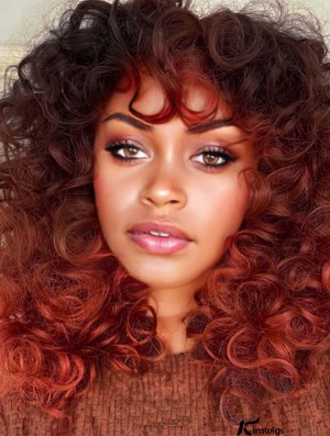Voluminous Curly Blonde Wig - 20-Inch Lengthy Curly Afro with Bangs, Synthetic Hair, Ideal for Cosplay and Everyday Wear