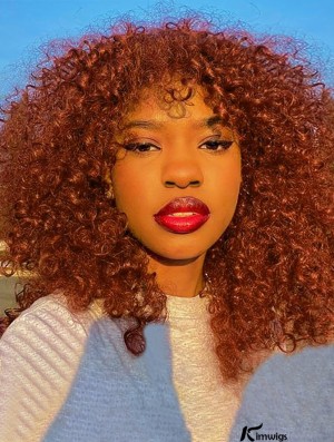Bangs-Friendly Short Kinky Curly Afro Synthetic Wig Ideal for Daily Wear and Parties