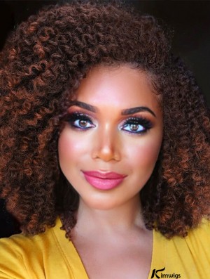 Side Part Short Kinky Curly Twist-Out Afro Wig for African American Women - Synthetic Full Head Wigs