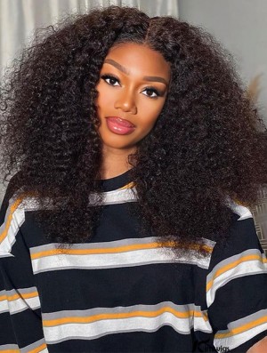 20-Inch Pre-Plucked Kinky Curly Afro Wig - 100% Human Hair, Glueless, Natural Look for Black Women