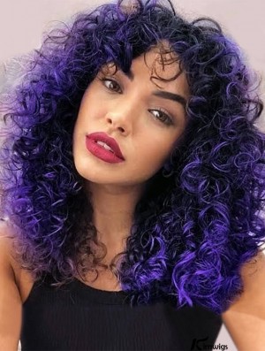 Bangs-Friendly Curly Afro Synthetic Wig - Stylish Afro Curly Hairpiece for Instant Glamour
