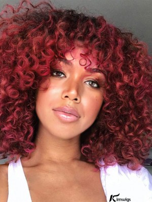 Bangs-Friendly Curly Afro Synthetic Wig - Stylish Afro Curly Hairpiece for Instant Glamour