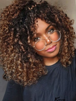 Bangs-Friendly Curly Afro Synthetic Wig - Stylish Afro Curly Hairpiece for Instant Glamour