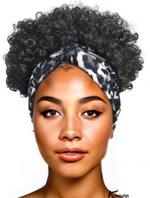 Kinky Curly Afro Puff Headband Wig Natural Wig for Black Women