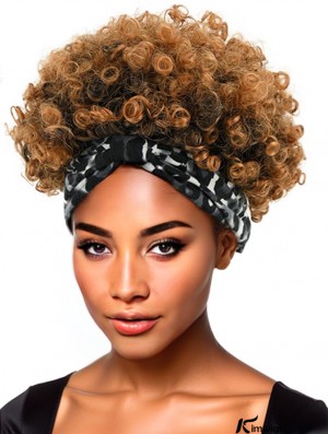 Kinky Curly Afro Puff Headband Wig Natural Wig for Black Women