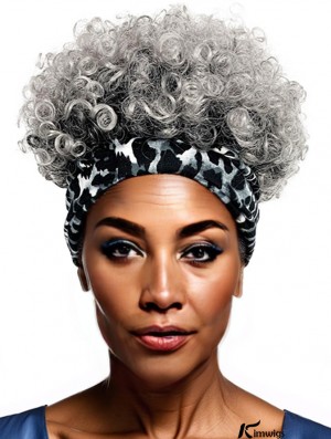 Kinky Curly Afro Puff Headband Wig Natural Wig for Black Women