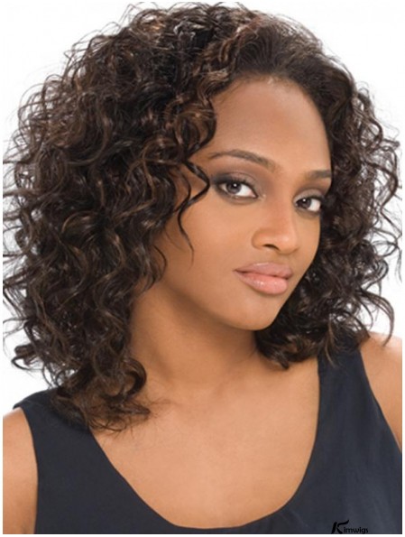 Capless Kinky Indian Remy Brown Shoulder African Wigs