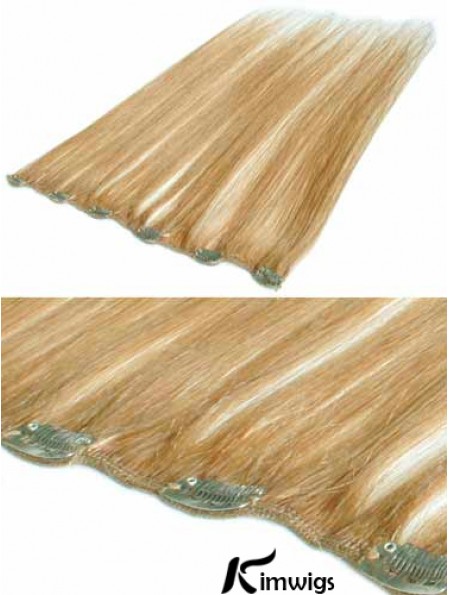 Suitable Blonde Straight Remy Real Hair Clip In Hair Extensions