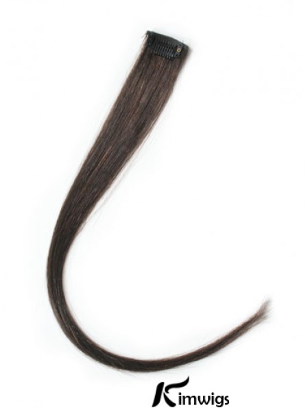 Modern Brown Straight Remy Real Hair Clip In Hair Extensions
