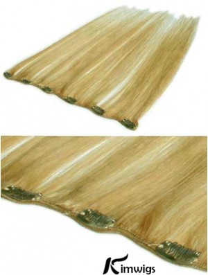 Flexibility Blonde Straight Remy Real Hair Clip In Hair Extensions