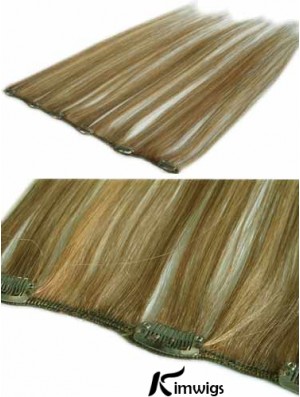 Amazing Blonde Straight Remy Real Hair Clip In Hair Extensions