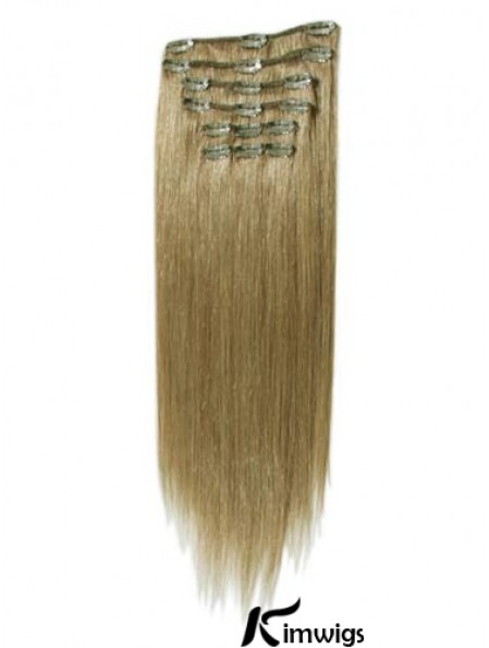 Natural Brown Straight Remy Real Hair Clip In Hair Extensions