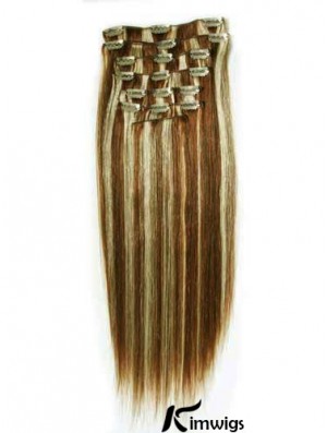 New Brown Straight Remy Real Hair Clip In Hair Extensions