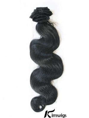 Black Wavy Style Remy Real Hair Tape In Hair Extensions