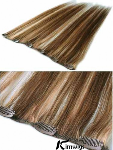 Good Brown Straight Remy Real Hair Clip In Hair Extensions