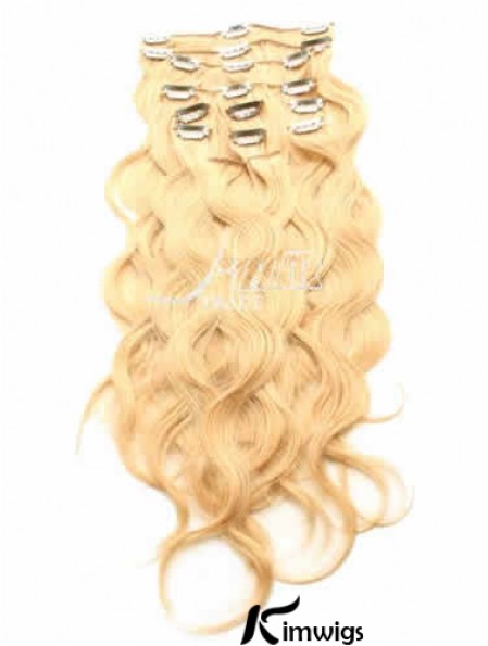 Ideal Blonde Curly Remy Real Hair Clip In Hair Extensions
