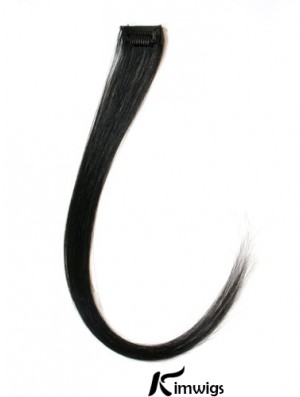 Exquisite Black Straight Remy Real Hair Clip In Hair Extensions