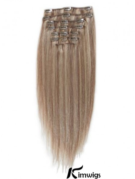 Great Blonde Straight Remy Real Hair Clip In Hair Extensions