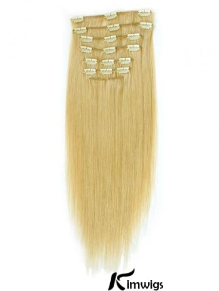 Suitable Blonde Straight Remy Real Hair Clip In Hair Extensions