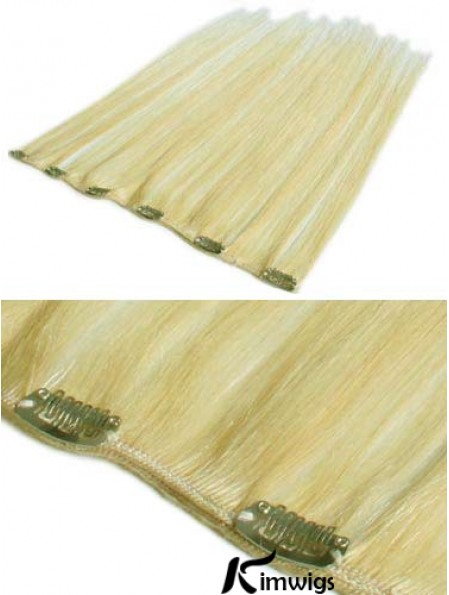 Cheapest Blonde Straight Remy Real Hair Clip In Hair Extensions