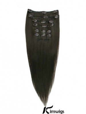 Good Black Straight Remy Real Hair Clip In Hair Extensions