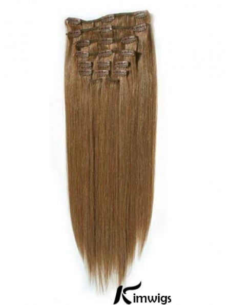 Fashionable Blonde Straight Remy Real Hair Clip In Hair Extensions