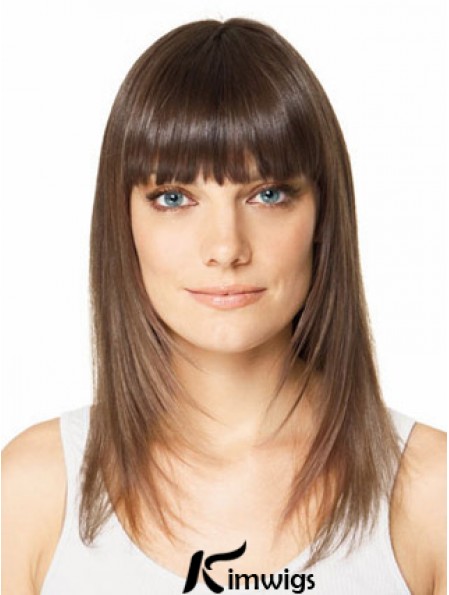 Clip In Hairpieces For Short Hair Brown Color Straight Style