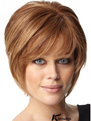 Short Bob Hairstyles Remy Real Capless Bobs Cut Auburn Color