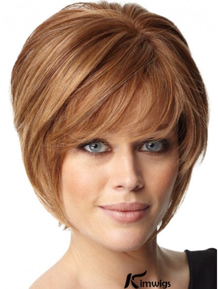 Short Bob Hairstyles Remy Real Capless Bobs Cut Auburn Color