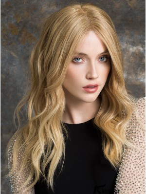 Long Lace Front Wigs Blonde Color Wavy Style Real Hair Wigs