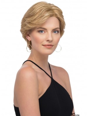 Blonde Layered Straight 6 inch Real Wig