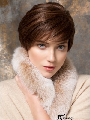 Short Straight Boycuts Auburn Designed 100% Hand-tied Wigs