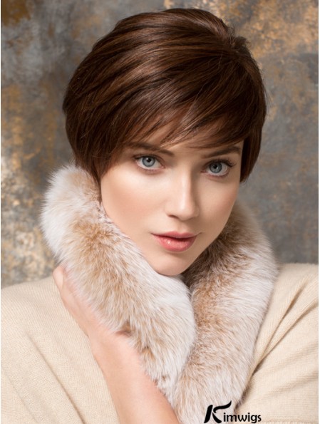 Short Straight Boycuts Auburn Designed 100% Hand-tied Wigs