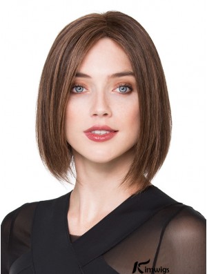 Bob Real Hair Wigs Brown Color Chin Length Bobs Cut