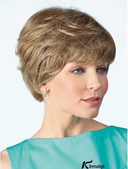 Monofilament Wig Real 100% Hand Tied Curly Style Short Length Boycuts