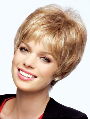 Monofilament Wigs Real Hair Straight Style Short Length Boycuts