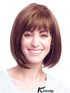 Real Hair Bob Wigs With Monofilament Bobs Cut Chin Length