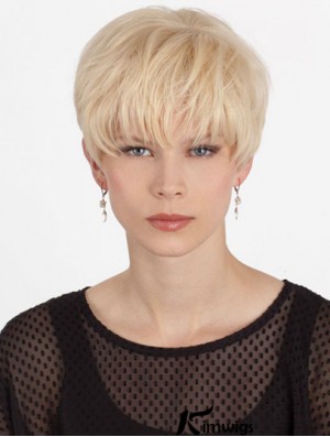 Real Hair Mono Topper With Monofilament Boycuts Short Length Straight Style