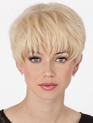 Real Hair Mono Topper With Monofilament Boycuts Short Length Straight Style