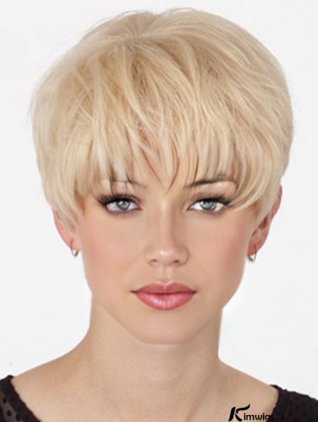 Real Hair Mono Topper With Monofilament Boycuts Short Length Straight Style