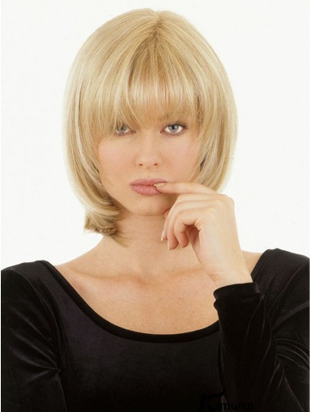 Monofilament Real Hair Topper UK Straight Style With Bangs