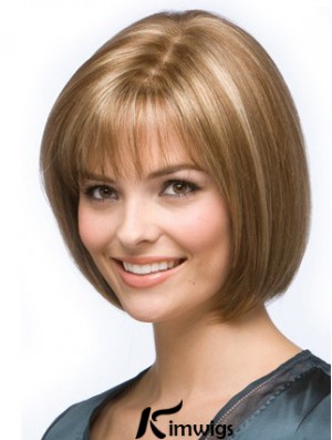 Bob Hairstyles For Women Remy Real Chin Length Blonde Color