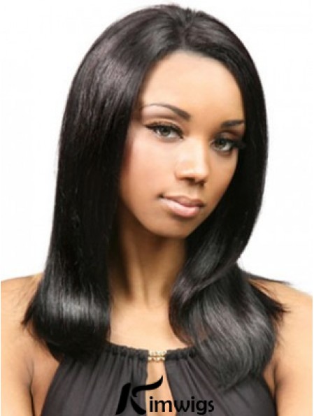 Yaki Real Hair With Capless Black Color Yaki Style