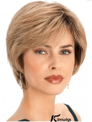 Short Blonde Bob Wigs Real Hair Straight Style