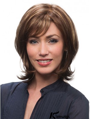 Synthetic Wigs Browns With Capless Chin Length Layered Cut