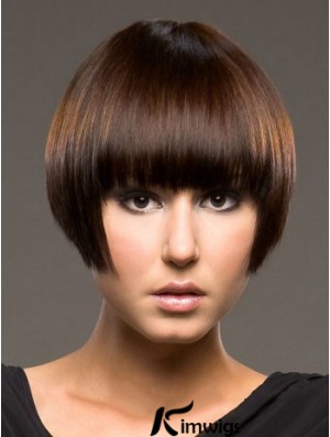 Bob Synthetic Wigs With Capless Straight Style Short Length