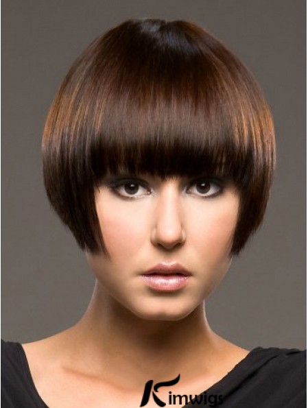 Bob Synthetic Wigs With Capless Straight Style Short Length